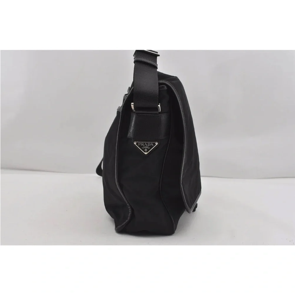 Prada Black Nylon Crossbody Messenger Bag